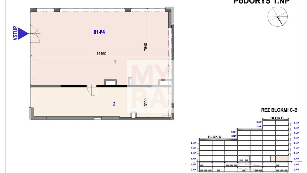 Obchodný priestor B1-P4 v Bytovom komplexe Ipeľská