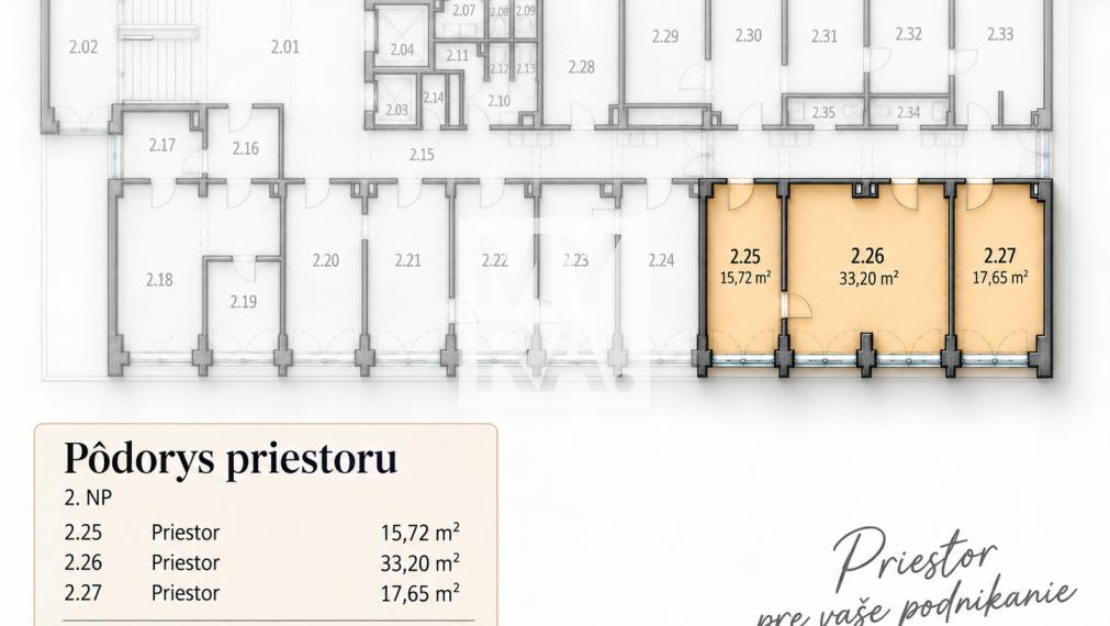 Priestory pre ambulanciu 66,57 m² – klimatizácia, výťah, Prešov